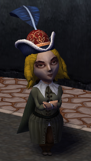 Female character wearing Lady's Hat.